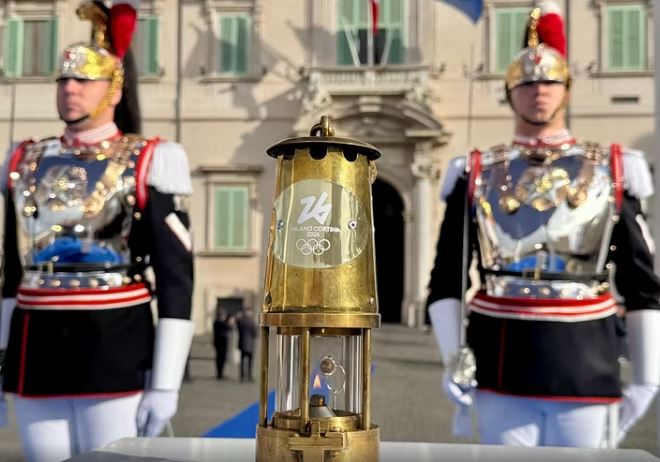 La fiamma olimpica al Quirinale