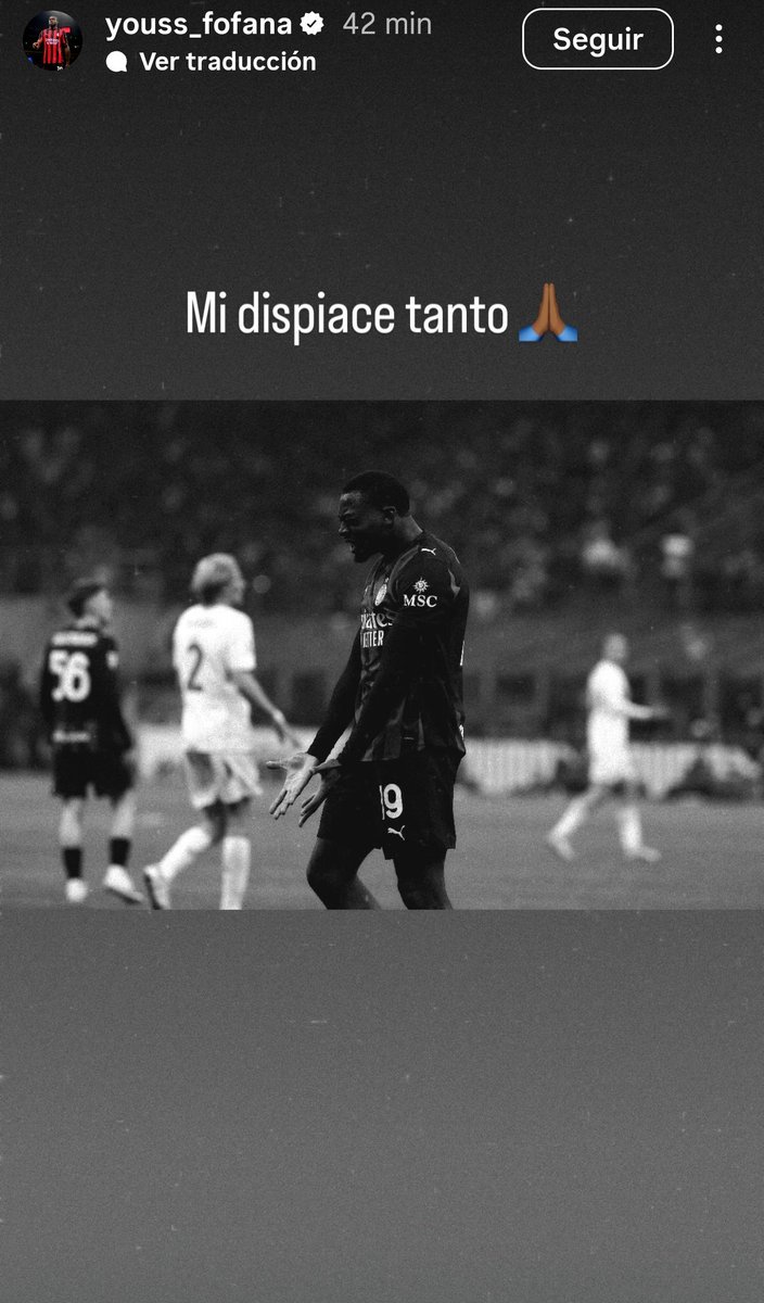 La storia di Fofana su Instagram
