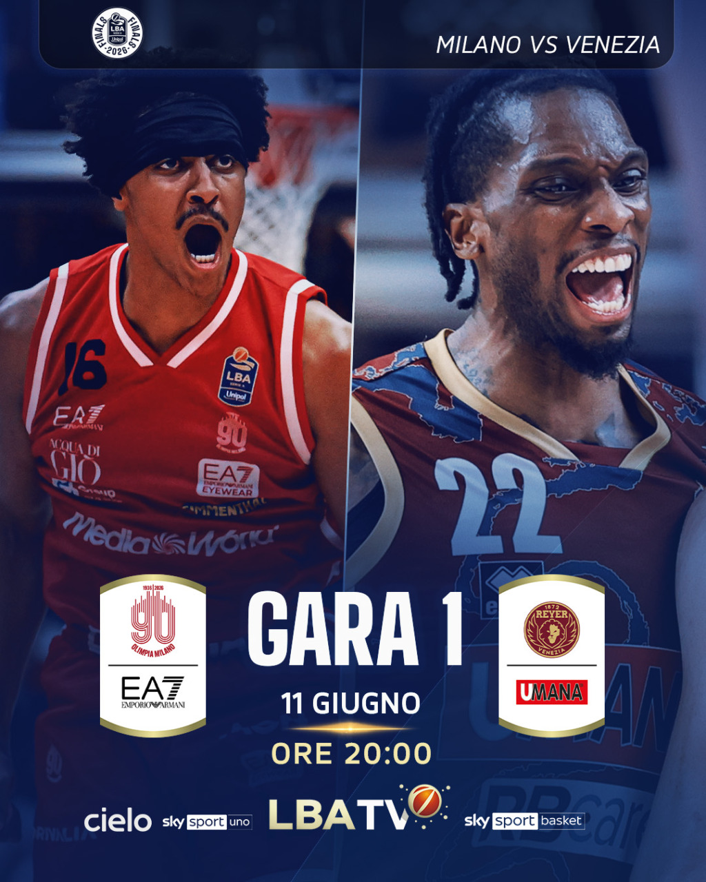 Milano-Venezia inseguono lo scudetto: inizia la finale playoff