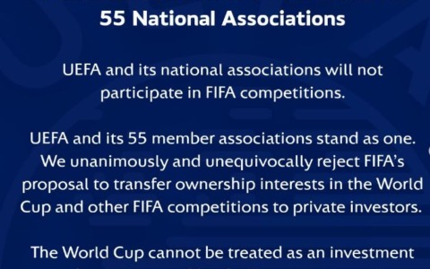 L’Uefa minaccia il boicottaggio della Fifa