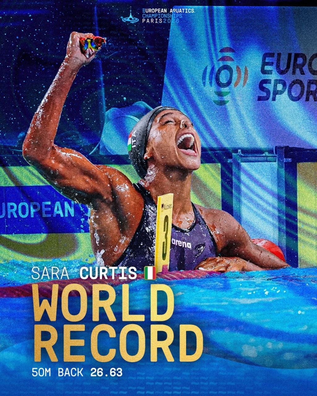 Curtis da impazzire: record del mondo nei 50 dorso