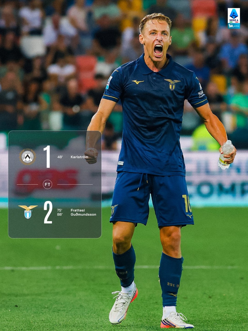 La Lazio rimonta l’Udinese e aggancia Roma e Inter in vetta