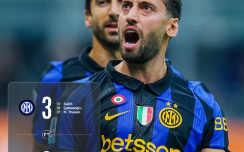 L’Inter travolge il Parma e scappa in vetta da sola